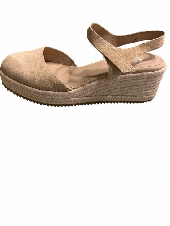 Eileen Fisher Tan Suede Espadrille Slingback Wedge - Picture 9 of 10